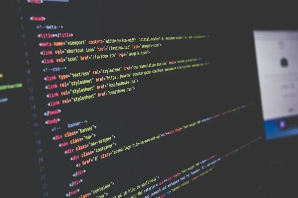 Markup open in an editor, seen at an angle